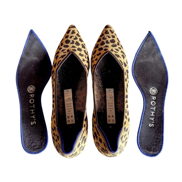 Rothys Womens The Point Leopard Cheetah Ballet Flats Size 7 Animal Print Retired - Picture 10 of 11